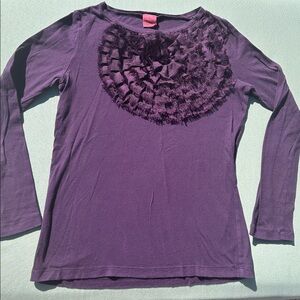 J.CREW CREWCUTS KIDS~SIZE10 GIRLS LONG SLEEVE SHIRT PURPLE 100% COTTON TOP jeans